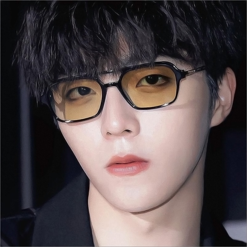 (YUZHU) Anti UV400 Square Frame Metal Fashion Sunglasses Korean Fashion Candy Color Small Square Frame Kacamata Hitam Pria Dan Wanita