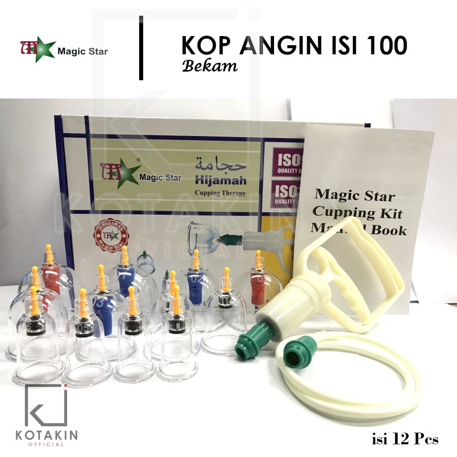 MagicStar Alat Bekam isi 12 / Kop Angin / Hijamah Cupping Therapy
