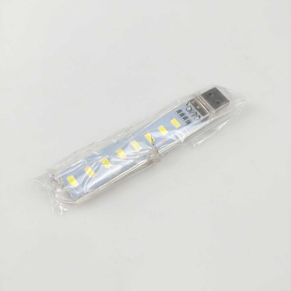 Lampu Baca Mini LED USB Portable 12W 5V Lampu Cahaya Terang 8 LED Material Plastik Aluminium Isi Daya Port Powerbank