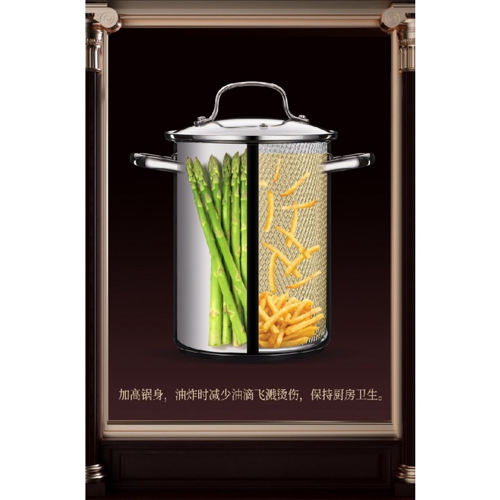 9 SSGP Stainless Steel Mini Tempura Deep Fryer with High Stock Pot