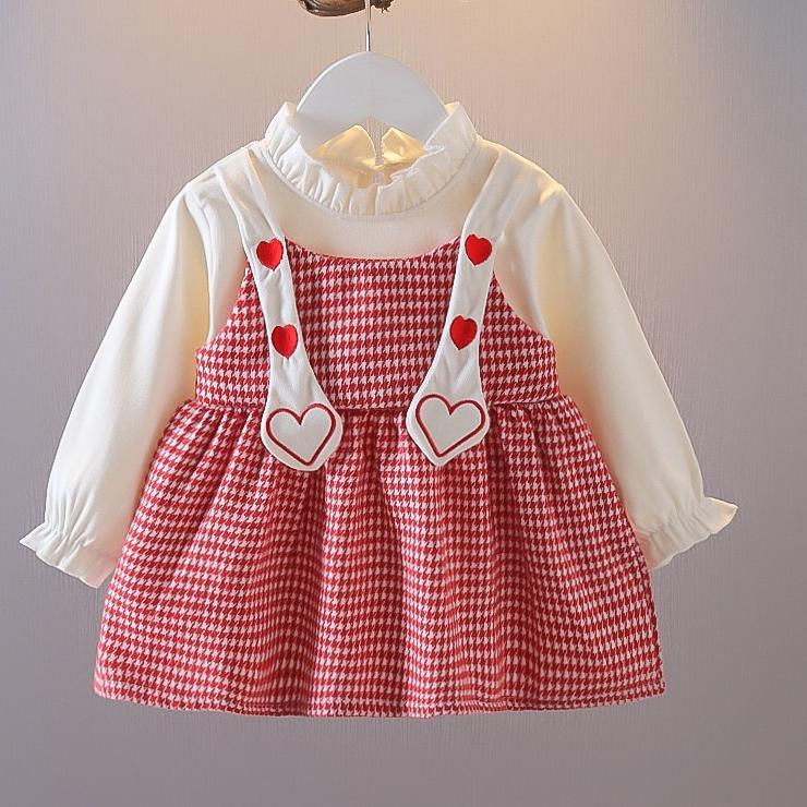 ♡ heybaby DRESS LOVE ANNYEONG EBV Baju Dress Anak Perempuan Import Dress anak bayi/Bayi Perempuan Ga