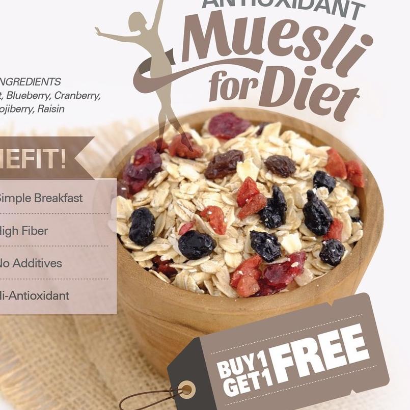

✈ Buy 1 Get 1 Free Antioxidant Muesli (500gr x 2pc) Ω