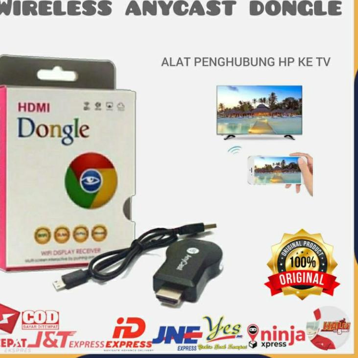 Free Garansi [COD] WIRELESS DONGLE ANYCAST / PENYAMBUNG HP KE TV / MIRACAST DONGEL ANYCASH WIFI RECE