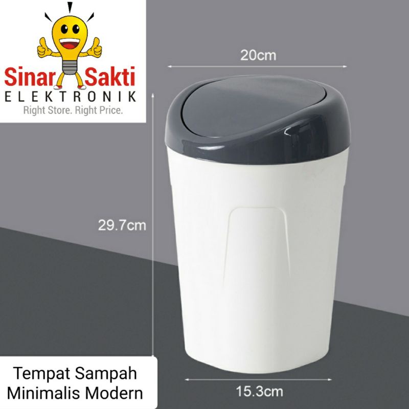 Tempat Sampah Minimalis Modern Plastik Trash Can Dust Bin Besar Otomatis Tekan Tombol Malang