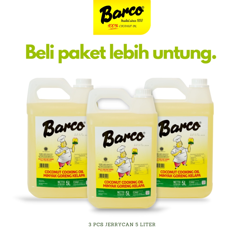 

Paket Minyak Kelapa Barco Jerrycan 5 ltr - 3 pcs
