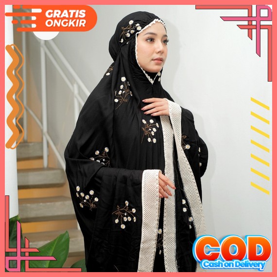 Mukena Dewasa Sadiya Bahan Katun Rayon Premium - Mukenah Jumbo Motif Bunga - Terbaru Bisa Cod Mukena