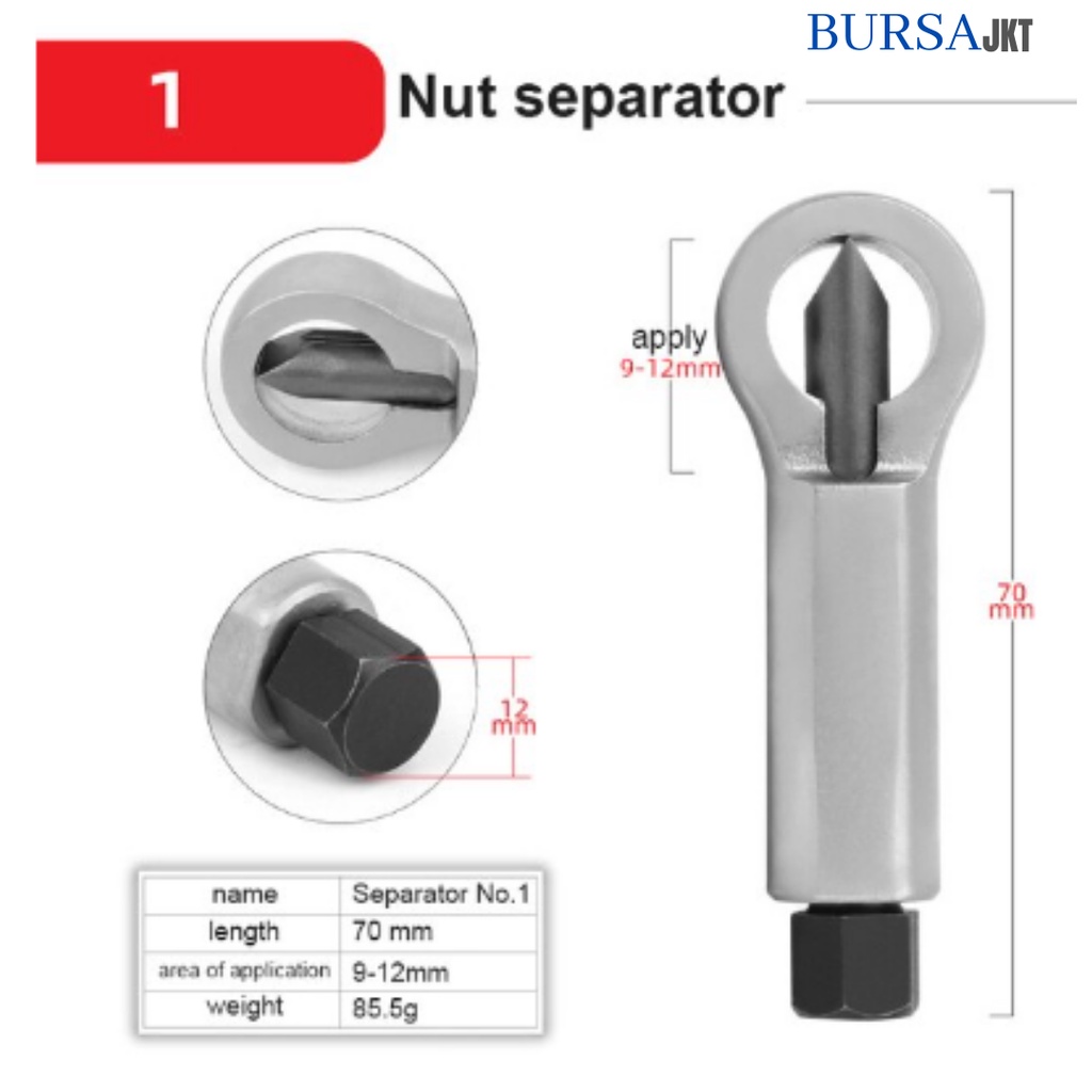 NUT SPLITTER PEMBUKA BAUT RUSAK KARAT NO 1 - 4