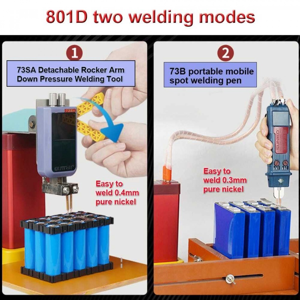 Mesin Las Plat Logam Pulse Spot Welding Machine LCD 2 Mode Pengelasan