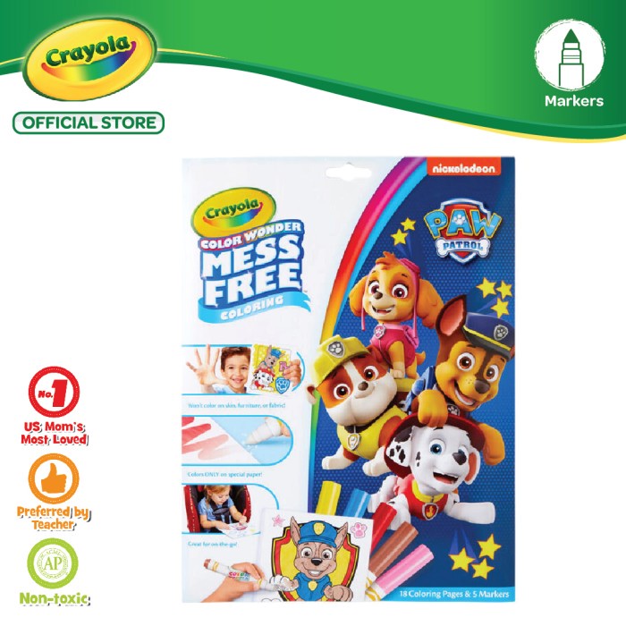 

Terlaris Crayola Color Wonder Mess-Free Coloring Pages & Markers - Paw Patrol