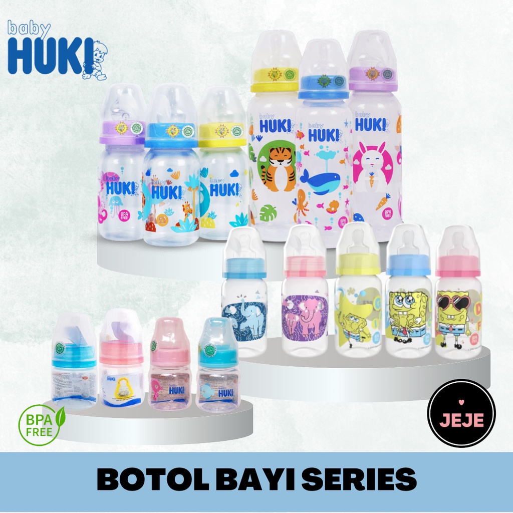 BABY HUKI Baby Bottle Animal Spongebob Series 60 mL 120 mL 240 mL | botol dot minum susu bayi HALAL