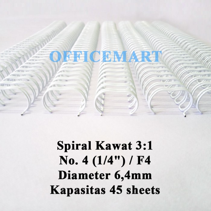 

[[JNT COD]] JBI Spiral Kawat F4 3:1 No. 4 (1/4") - Putih (Box Isi 100 Batang)
