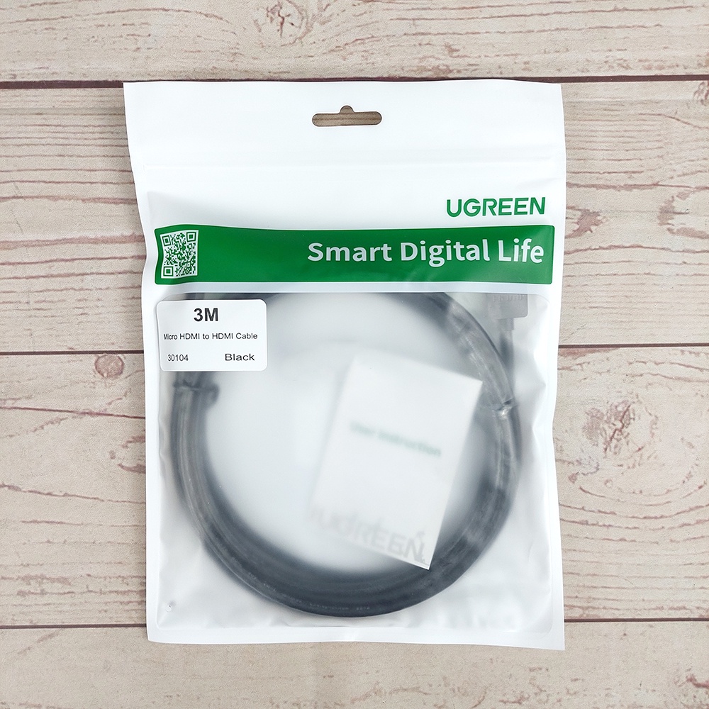 UGreen Kabel Adapter Micro HDMI to HDMI Male 3M - 30104