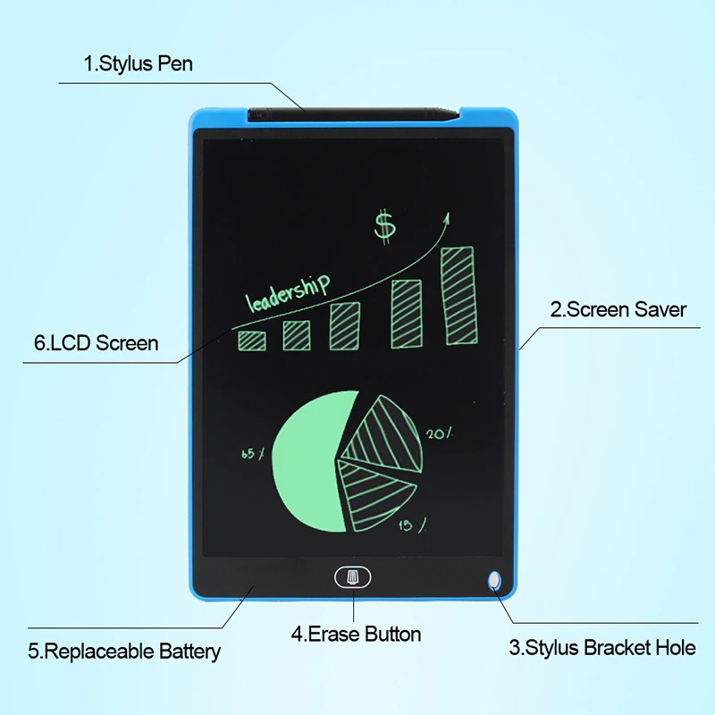 Tablet Gambar LCD 8.5 Inci Untuk Anak-Anak Perlindungan Mata Papan Tulisan Elektronik Notepad Digital Layar Dihapus Papan Grafis Mainan Edukasi