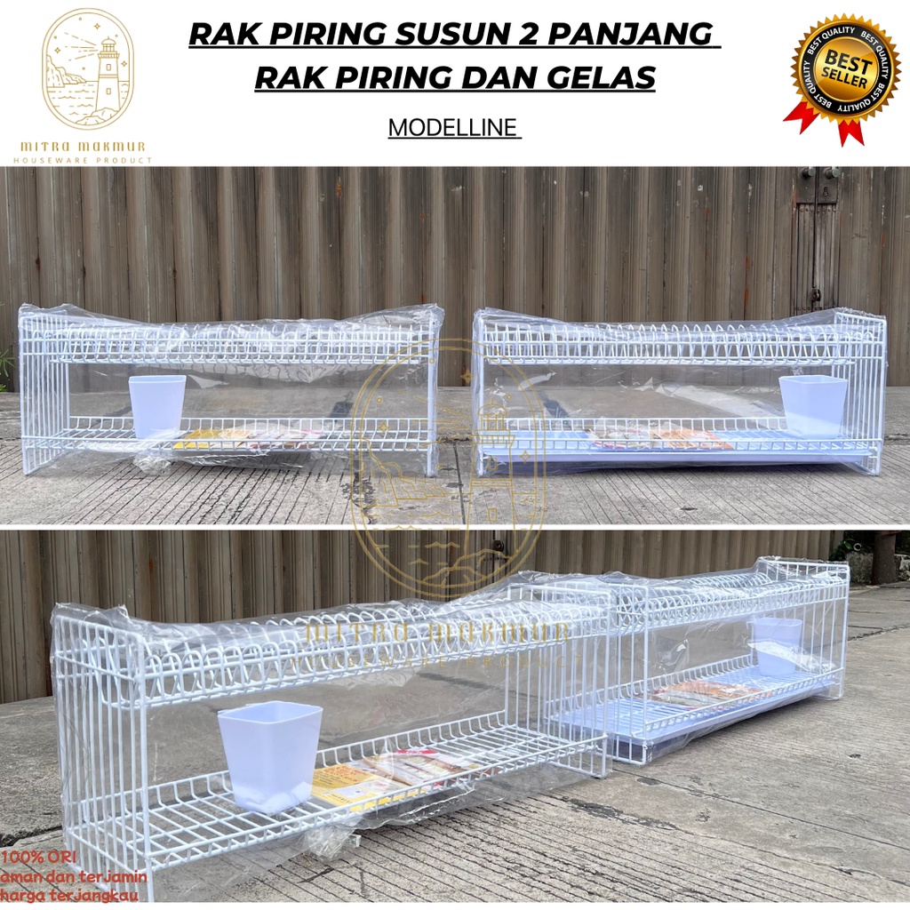 NEW!! RAK PIRING SUSUN 2 PANJANG NAMPAN + TEMPAT SENDOK MODELLINE