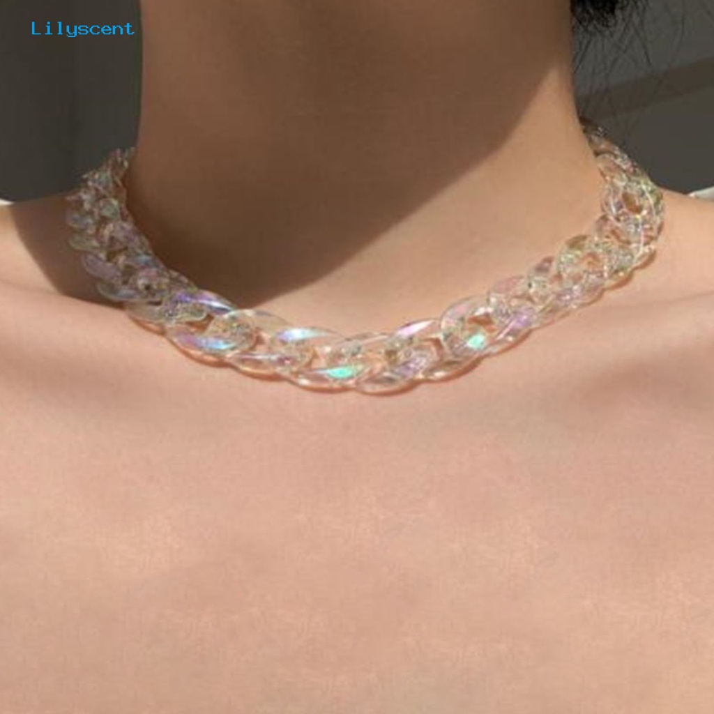 [LS] Kalung Bening Berlebihan Kalung Desain Lingkaran Resin Indah Kalung Wanita Untuk Pesta