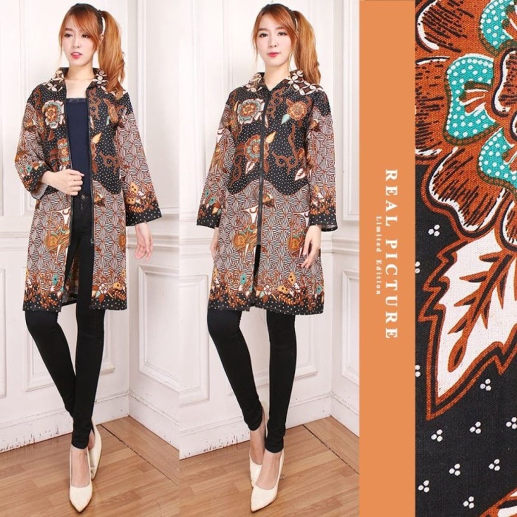 BLAZER JAS WANITA BATIK CU44 ISTAKA XL L M BLEZER PREMIUM KERJA KANTOR FORMAL TERBARU ELEGAN