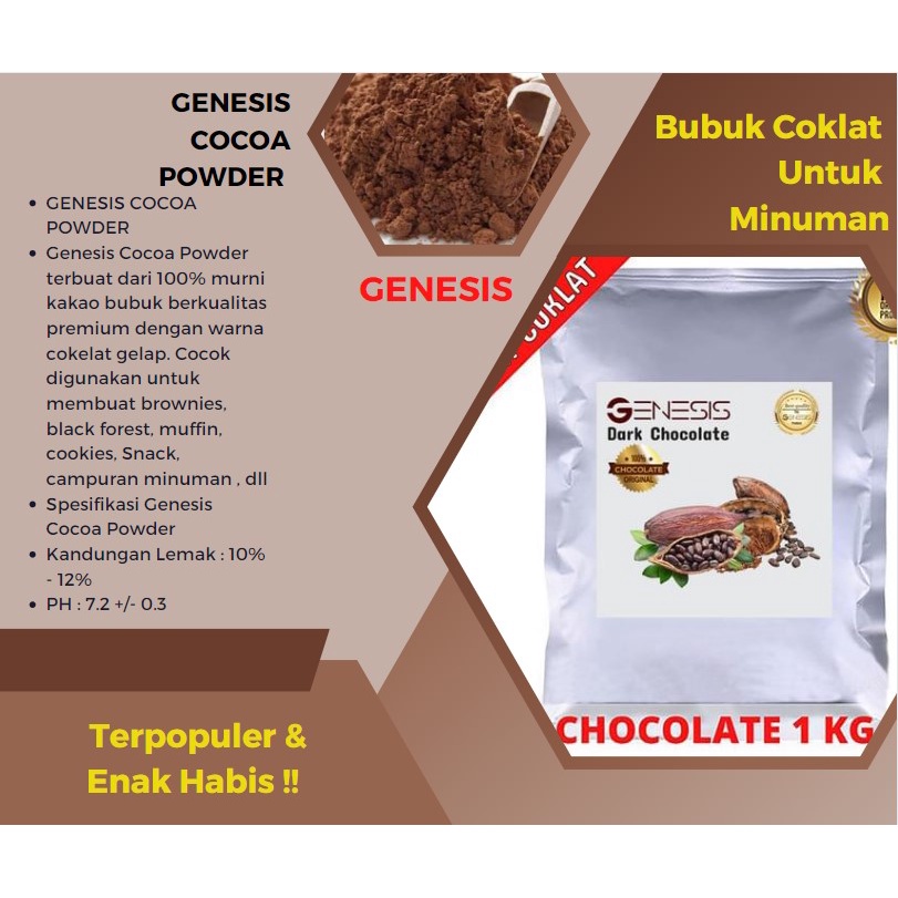 

COCOA DARK CHOCOLATE 1000GR ASLI 100%