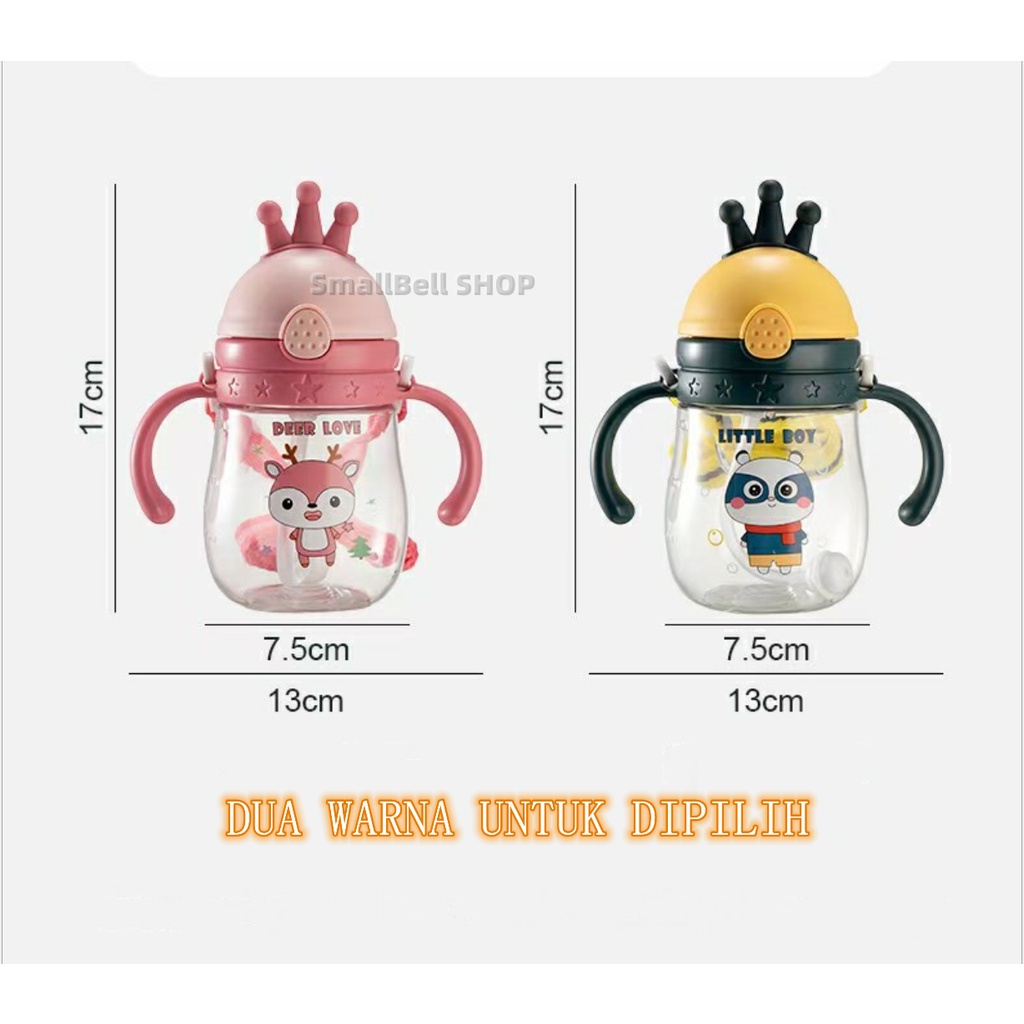 [SmallBell SHOP]BOTOL JERAMI ANAK/Botol Kartun /Botol Minum Anak/Karakter Rabbit Bear Tutup Clip / Import / Botol Minum Bayi Gelas Anak Balita Training Cup Baby Viral / Botol Minum Bayi Sedotan Lucu Anak / Botol 375 ML