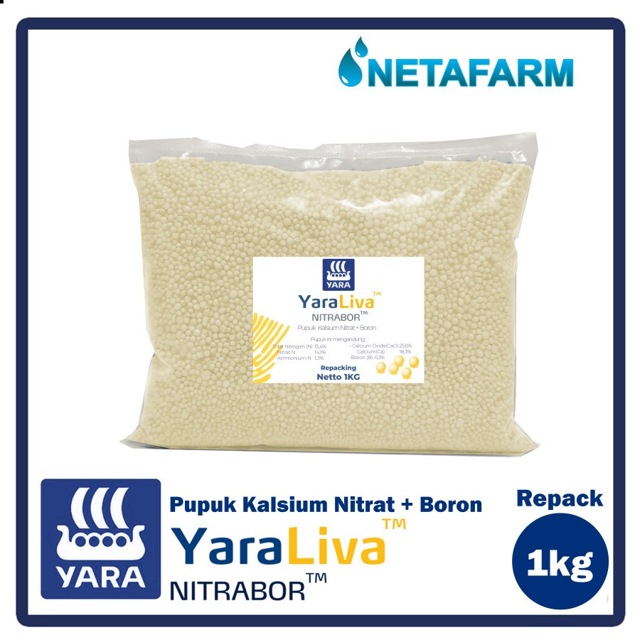 Pupuk Kalsium Nitrat + Boron YaraLiva NITRABOR Repack 1kg