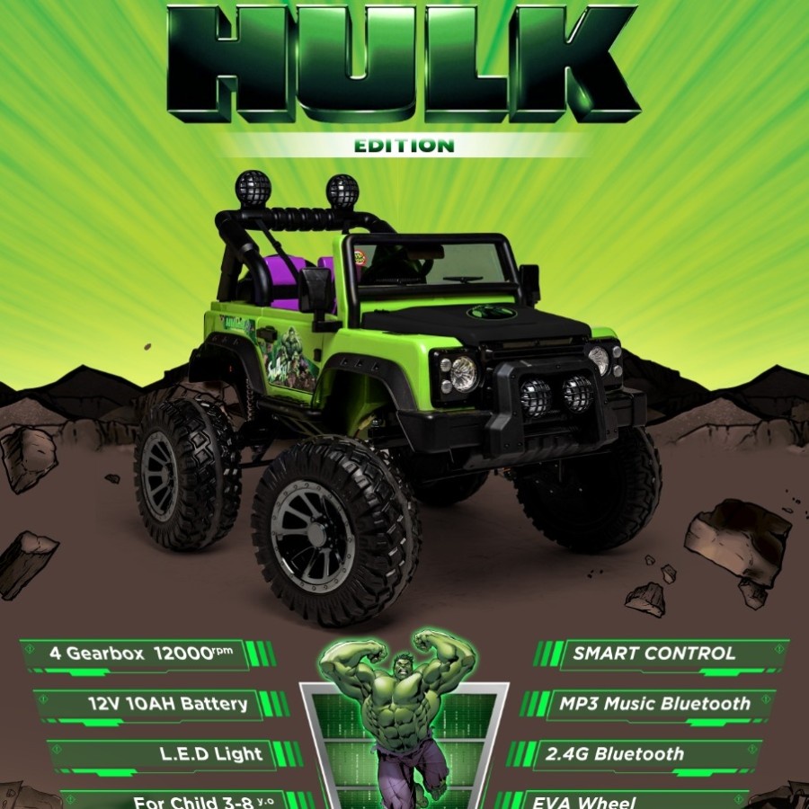VOLTA 5023 HULK MONSTER Mobil Aki Anak SHP Volta 5008 Rocky Monster Jeep Himalaya Monster Hulk