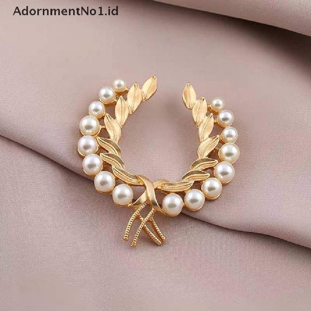 [AdornmentNo1] Trendi Gesper Vintage Mutiara Gandum Bros Perempuan Pinggang Ditarik Pin Mencegah Lemari Rusak Gesper Pin Perhiasan Hadiah [ID]