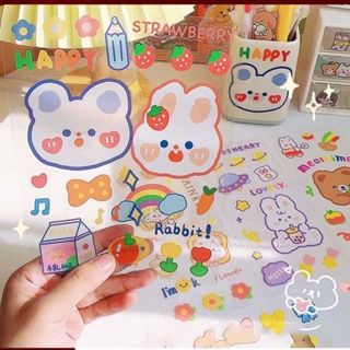 

Stiker Motif Kartun Korea Kelinci Anti Air Dekorasi Botol Box DIY