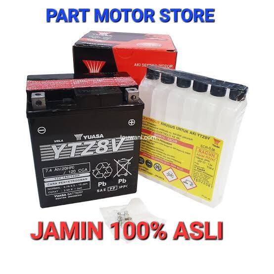 AKI MOTOR R25, ACCU CBR 250, KLX 150, AKI CRF 150, D-Tracker YTZ8V YUASA ORIGINAL MF