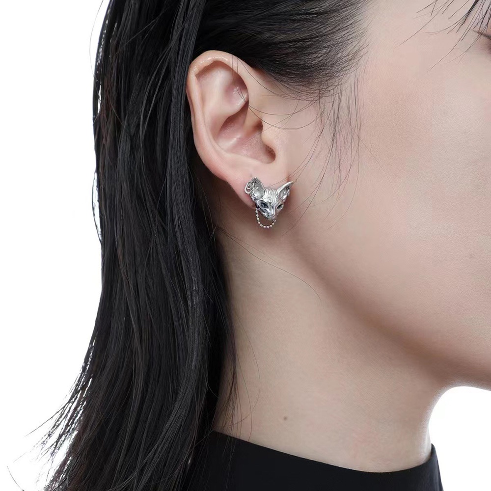 [COD Tangding] Y2K Anting Kucing Gadis Keren Kepribadian Studs Earring Perhiasan Aksesoris