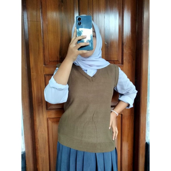 VEST ROMPI RAJUT KNIT 12 GET//ROMPI RAJUT WANITA/PRIA SEARAGAM SEKOLAH POLOS