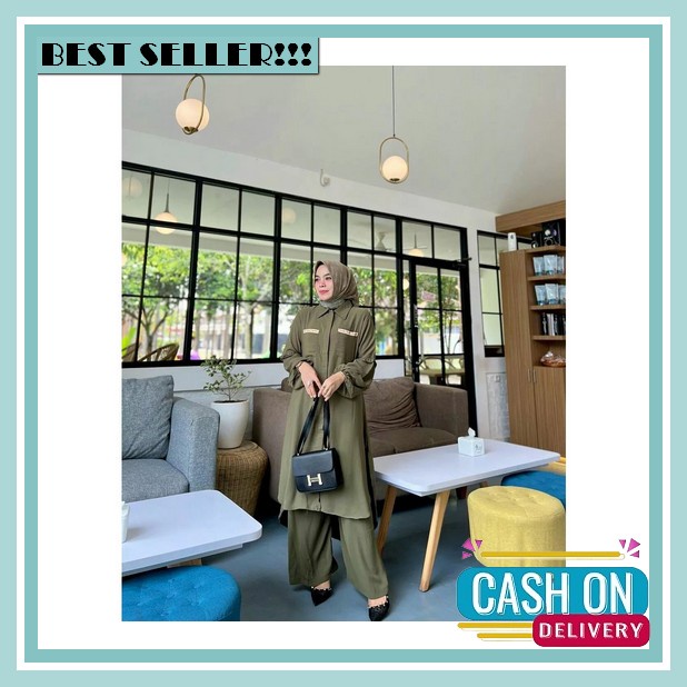 Hijabwanitacantik - Prilly One Set | Setelan Atasan Dan Bawahan Rok Polos Kanaya Set | Setelan Cewek