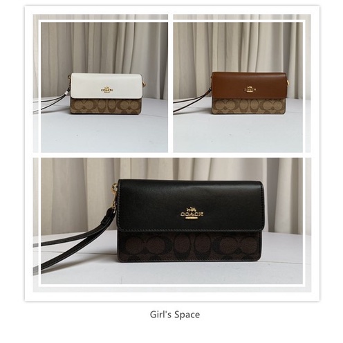 COC F78229 Foldover Wristlet In Signature Canvas