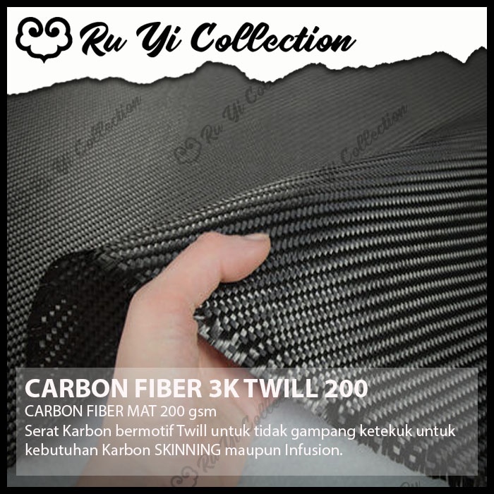 CARBON FIBER FABRIC 3k 200 TWILL 200