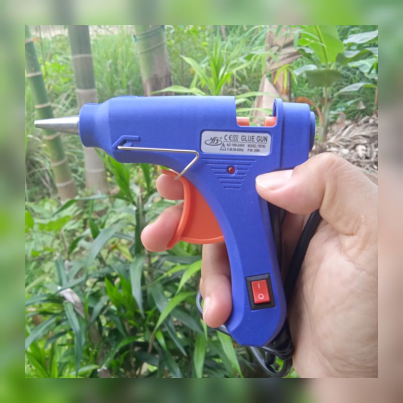 Lem Tembak / Hot Melt Glue Gun 20 watt ( Switch On Off ) 20W Saklar Alat Pistol Kerajinan Tangan