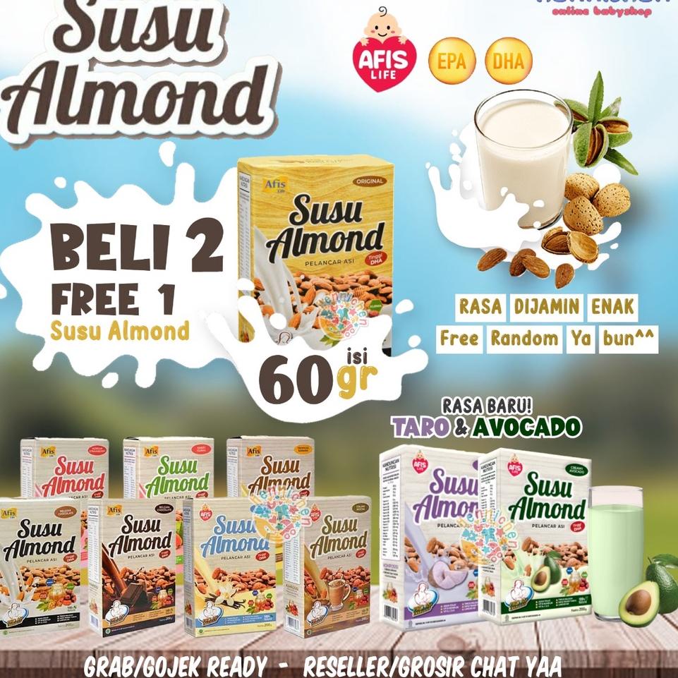 12.12 STOK READY PROMO susu almond afis new launching pelancar asi / pengental asi / susu program ha