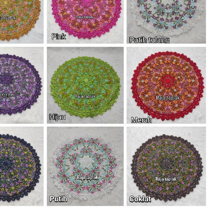 ➢ Taplak meja tamu bulat kecil bordir/taplak meja sudut/taplak vas bunga/taplak meja rias size 40 cm