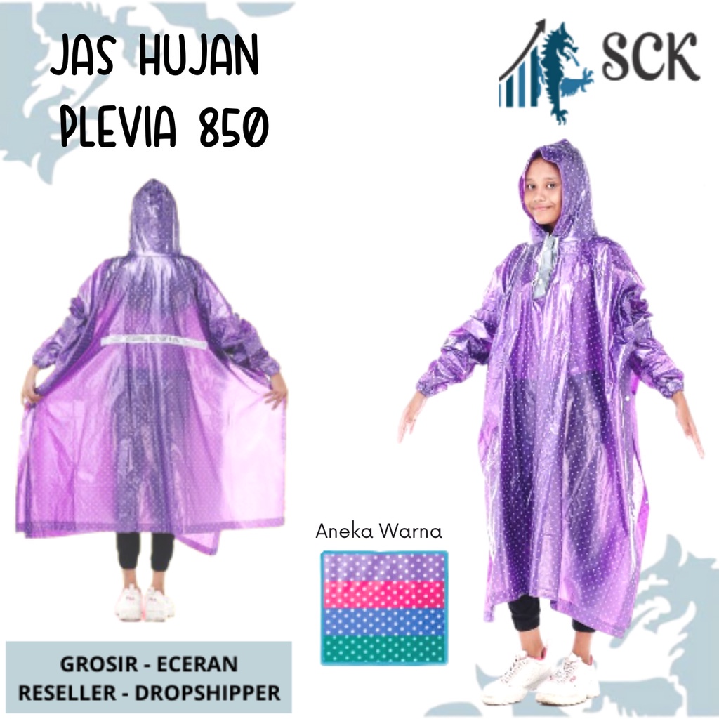 Jas Hujan PLEVIA 850 Ponco Model Kelelawar / Mantol PLEVIA Pria Wanita Dewasa Motif Polkadot Poncho - sckmenwear GROSIR