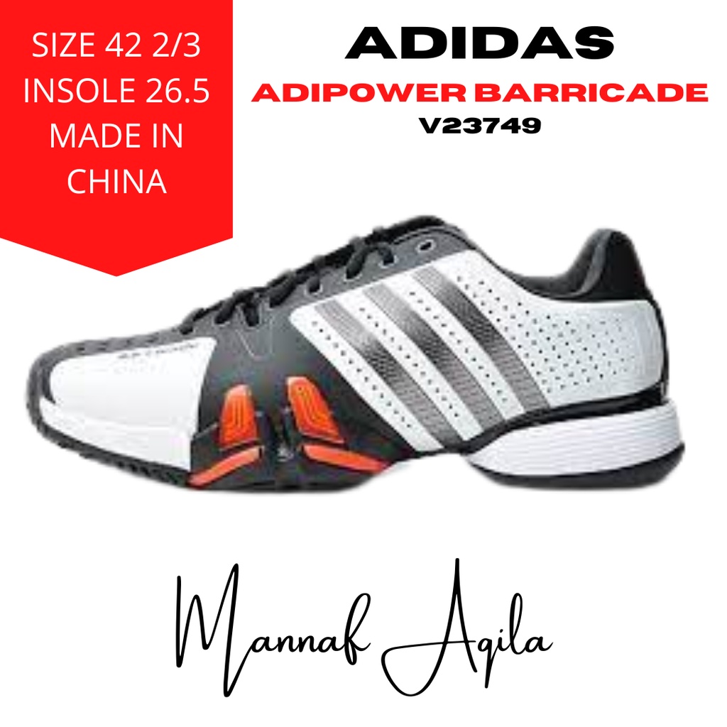 sepatu adidas barricade tenis court full leather ORIGINAL