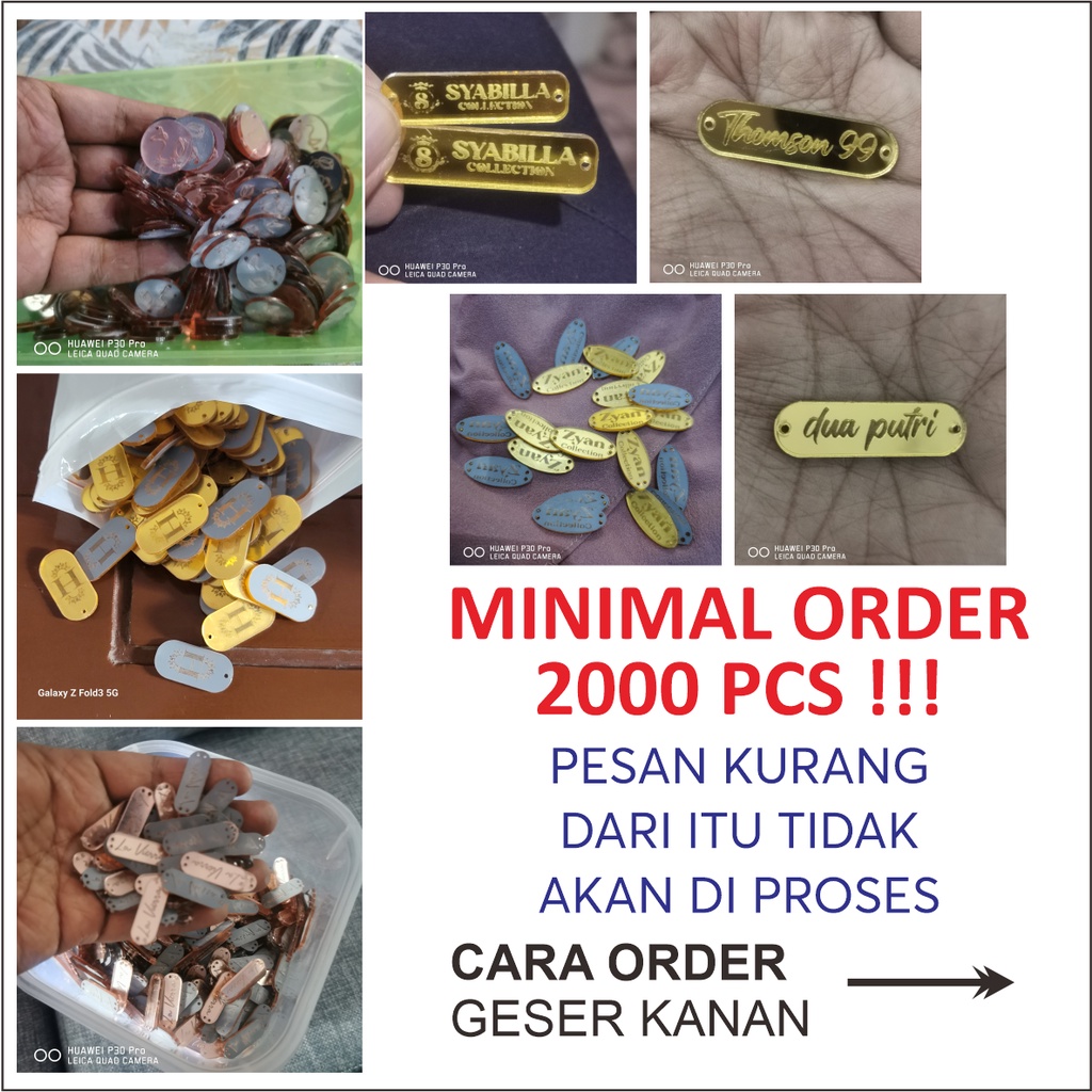 [MINIMAL 2000PCS] Label Akrilik Mirror PROMO JUNI 2023