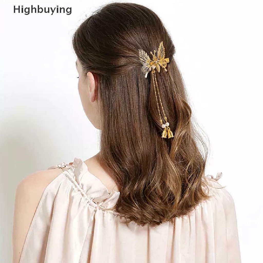 Hbid 1Pcs Jepit Rambut Kupu-Kupu Rumbai Elegan Bergerak Gadis Terbang Shiny Hair Clips Glory