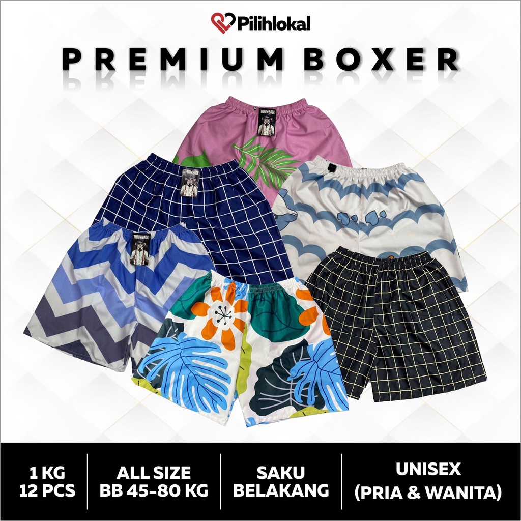 Celana Pendek Pria Wanita Santai Kolor Saku Belakang (Unisex) - Boxer Surfing Pantai Distro Anak Laki-laki Dewasa Jumbo Premium - Celama Renang Remaja Best Seller Unisek - Celana Dalam Pendek Bokser Bahan Katun Dingin Motif Warna Hitam Kotak-Kotak Murah