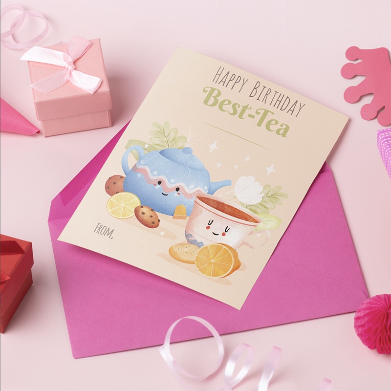 KARTU ULANG TAHUN LUCU BESTIE FRIEND| BIRTHDAY CARD MURAH LUCU | GREETING CARD | KERTAS TEBAL / 1 SI