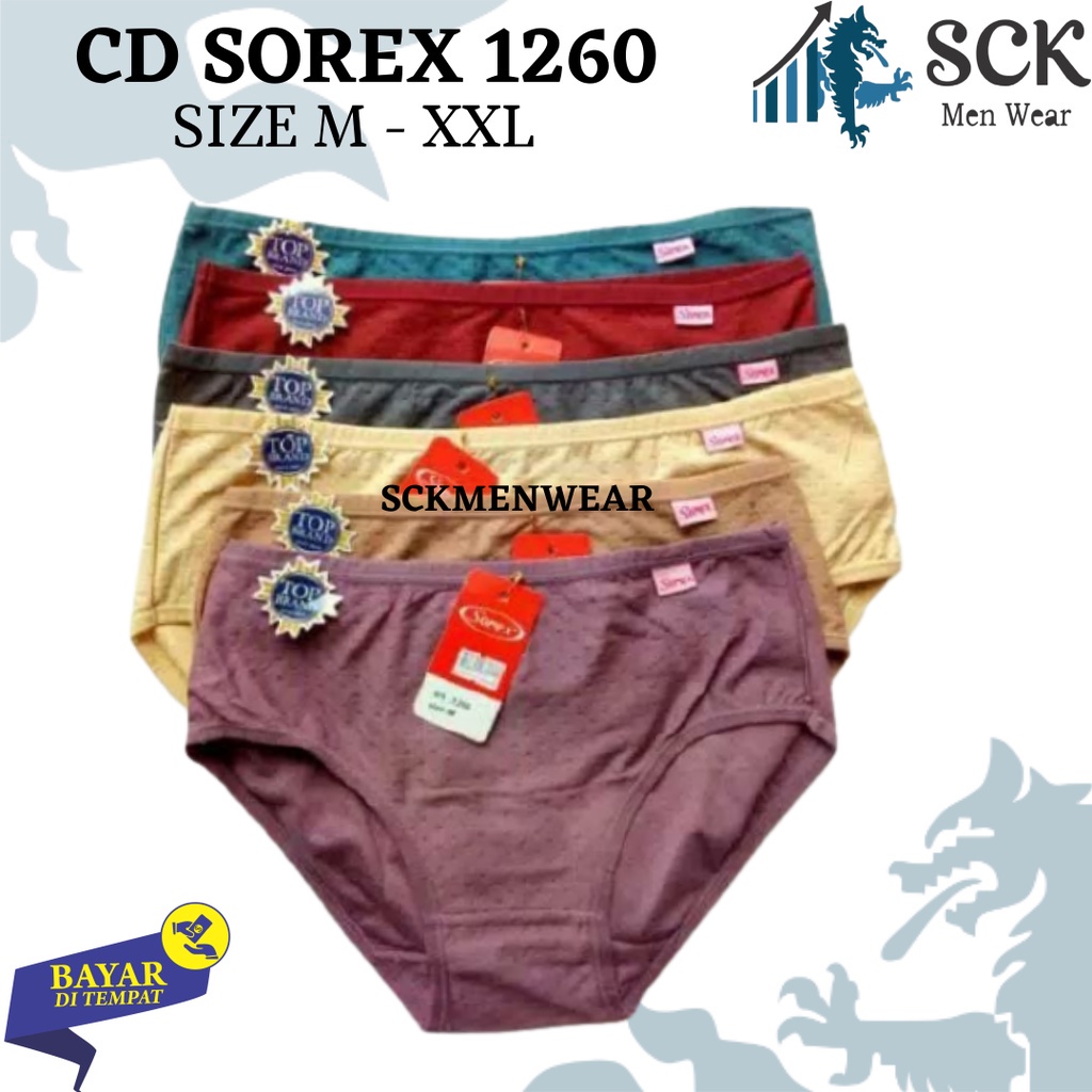 Celana Dalam Wanita SOREX 1260 MODEL MID WAIST M-XXL / CD Bahan Katun Extra Lembut / Pakaian Dalam Cewek - sckmenwear GROSIR