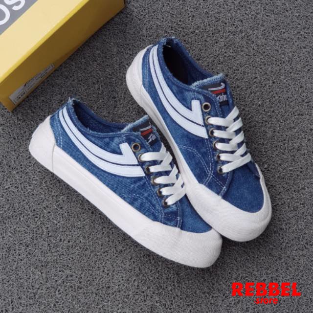 REBBEL - SEPATU JOHNSON GALAXY PRO LOW CUT DENIM ORIGINAL INDONESIA
