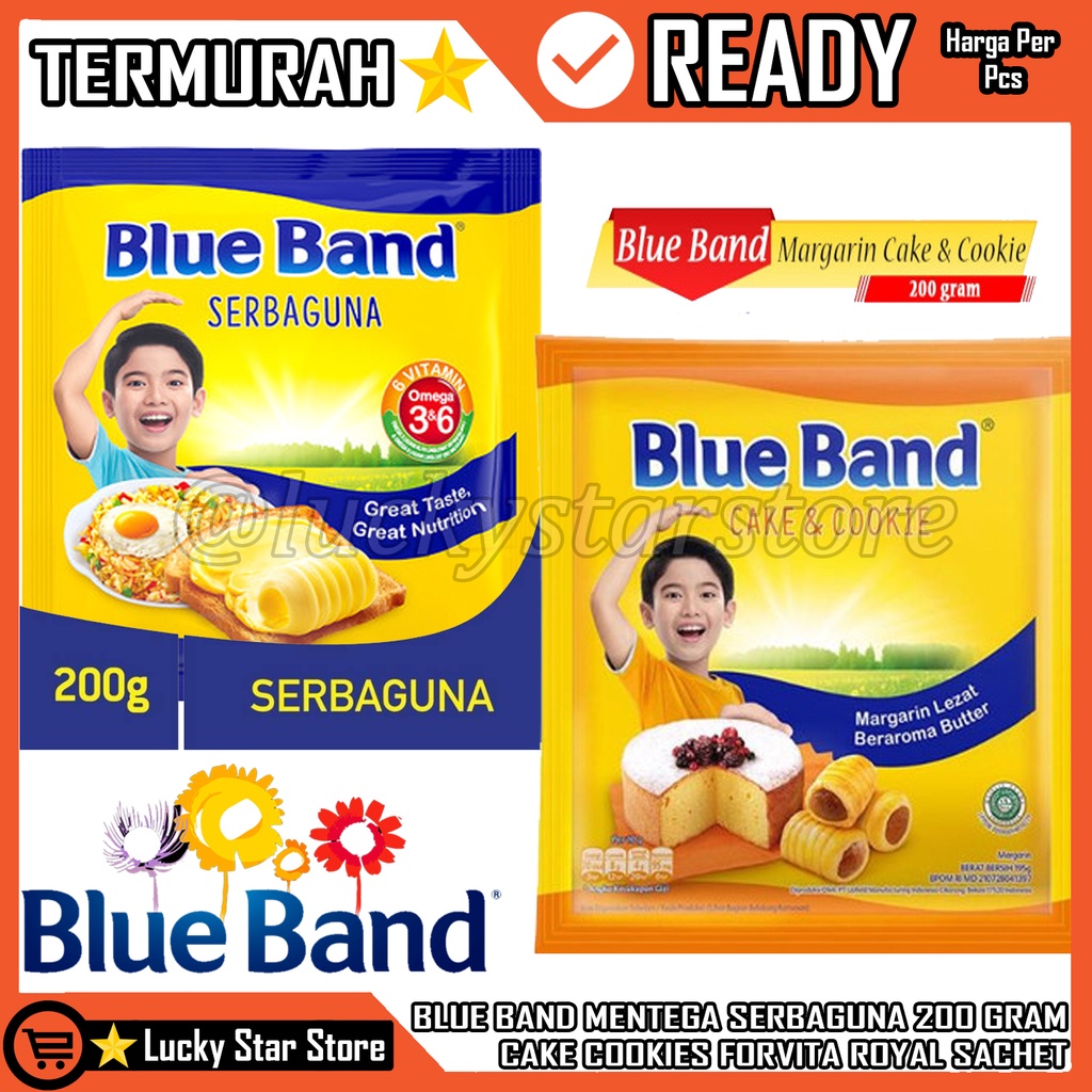 

BLUE BAND SERBAGUNA 200 GR MARGARIN SERBAGUNA UNTUK BERBAGAI MASAKAN BLUEBAND SACHET 200GR SERBAGUNA CAKE COOKIES FORVITA ROYAL PALMIA 200G SACHET SASET BLUEBAND SACHET 200GR SERBAGUNA CAKE & COOKIES BAHAN TAMBAHAN MAKANAN KUE ROTI NASI GORENG MENTEGA