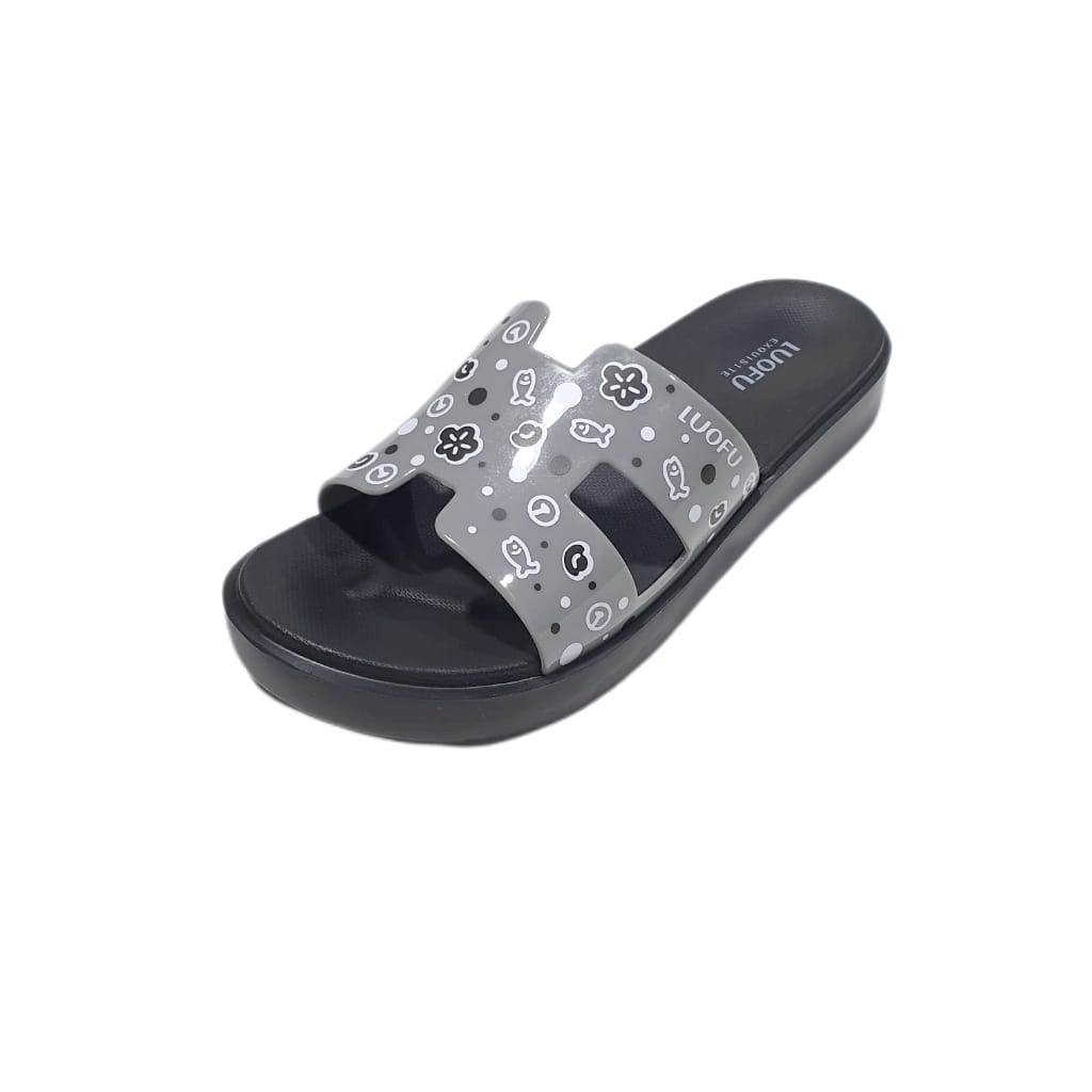 LUOFU ORIGINAL sandal karet empuk murah wanita sendal murah cewek selop import E7199A3SH-B32