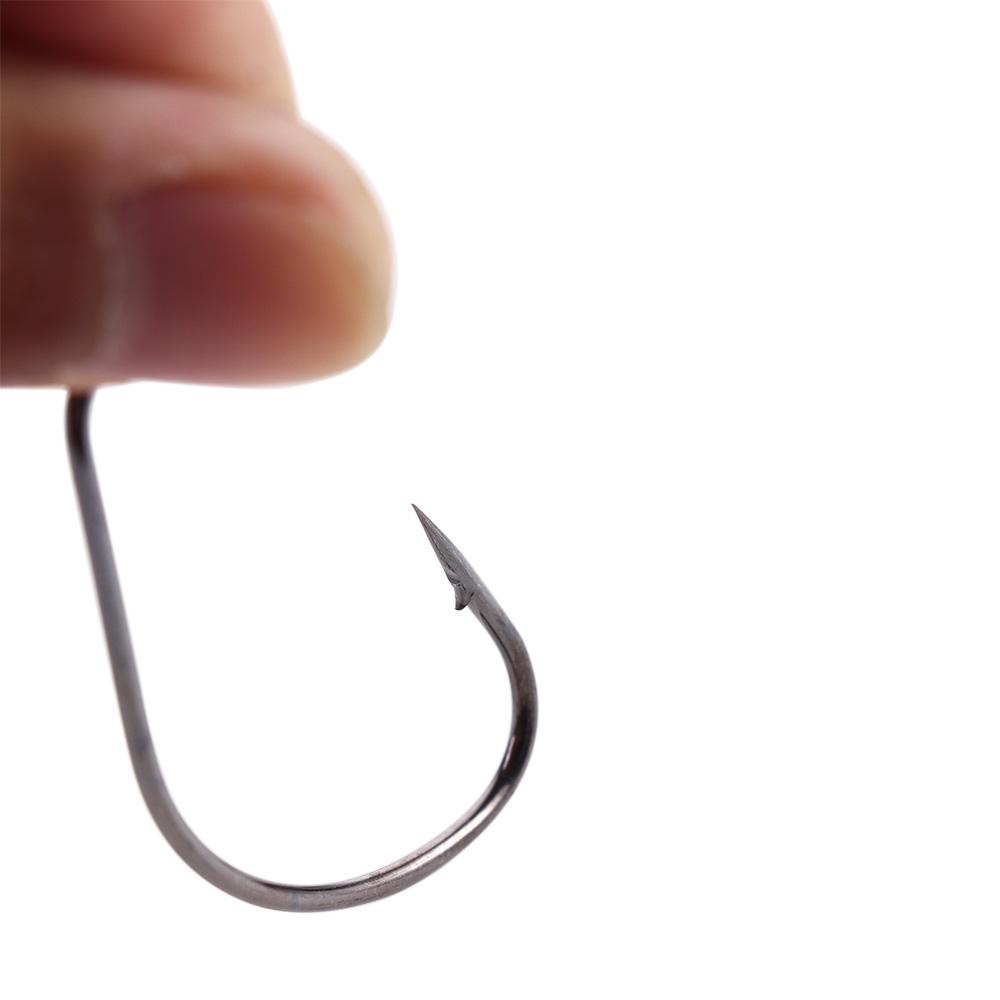 Lanfy Pancing Soft Worm Hooks Fishing Tackle Alat Pancing Bahan Baja Karbon Tinggi6#-5 /0 50pcs/lot Fishhooks