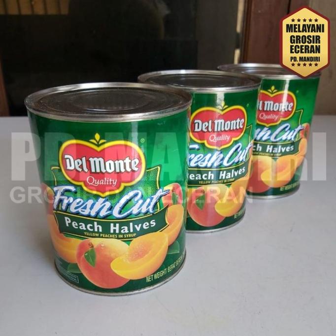 

DELMONTE FRESH CUT PEACH HALVES 825Gr / Buah Persik Kaleng TERLARIS