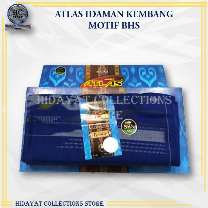 Sarung Atlas Idaman 555 Kembang Motif Bhs Biru 28