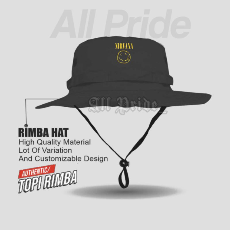 Topi Nirvana Rimba / Topi Gunung Outdoor Adventure Fishing Jungle Hat Ripstop Pria Wanita Dewasa Log
