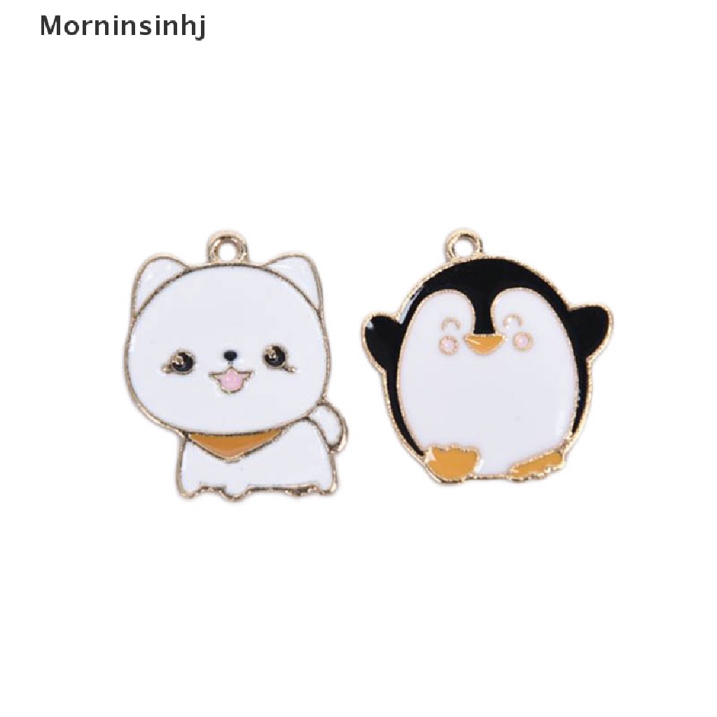 Mornin 10Pcs /Set Enamel/Alloy Pinguin Anjing Ch Liontin Perhiasan DIY Membuat Craft Hadiah id